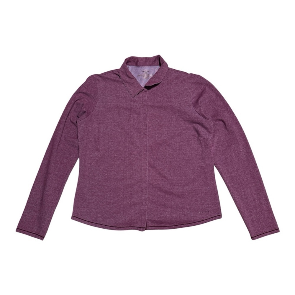 069 PATAGONIA Women’s Organic Cotton Henley Long Sleeve Shirt - Purple, Large - Picture 3 of 8